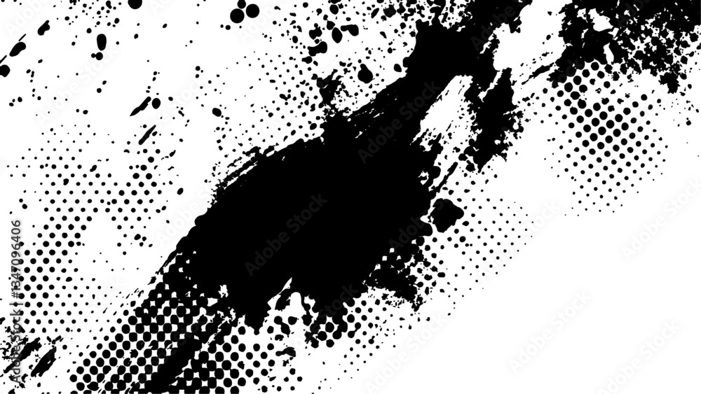 Poster halftone grunge texture white background. vector black grunge with halftone dots pattern texture. ab