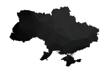 Abstract Polygon - Low Poly Color Black Ukraine map. Vector Illustration eps10.	
