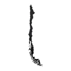 Abstract Polygon - Low Poly Color Black Chile map. Vector Illustration eps10.	
