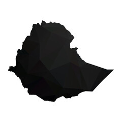 Abstract Polygon - Low Poly Color Black Ethiopia map. Vector Illustration eps10.	
