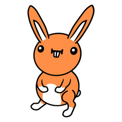 Bunny Funny Face Grimace Silly Smile Witty Cheeky Design Lover Art Vector Illustration Card T-Shirt Poster Sticker Graphic Print Decorative Drawing Isolated Logo Decoration Symbol Creative Cool Style
