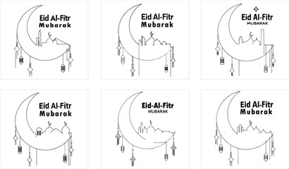 Eid Al Fita Line Art vector set for web store social media and print art media.eps art, culture, doodle, vector, design, Arabic, mosque, background, Ramadan, crescent moon, architecture, minaret, draw