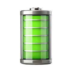 green battery isolated on white background