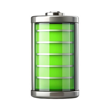 green battery isolated on white background