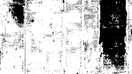 Newspaper paper grunge texture. Vector white and black newspaper paper grunge texture. Newspaper with old grunge. Vector newspaper paper grunge vintage black and white poster with the words.