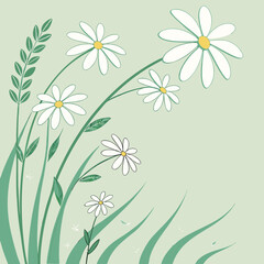 A verdant floral backdrop hosts a scattering of pristine white blossoms