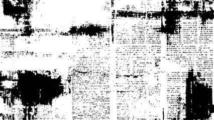 Newspaper paper grunge texture. Vector white and black newspaper paper grunge texture. Newspaper with old grunge. Vector newspaper paper grunge vintage black and white poster with the words.