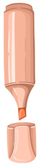 Pink Highlighter for Sketching and Study. Drawing tools. Vector.