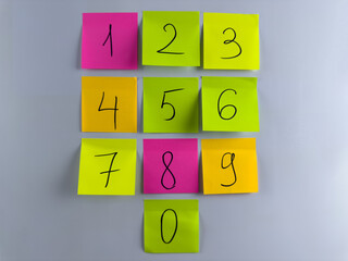 Easy to remember numbers for small child with help of sticky notes. Simple way to remind child...