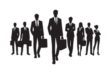 Shadow people in various gestures, vector silhouettes of men and a women