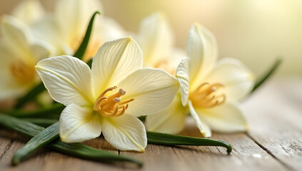 The Elegance of a Creamy White Vanilla Flower