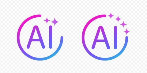 Ai logo. Neural network. Artificial intelligence