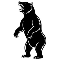 Obraz premium A vector silhouette of a bear standing on its hind legs 