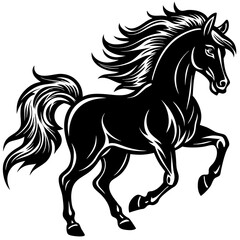 Obraz premium A vector silhouette of a galloping horse, 