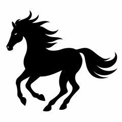 Obraz premium A vector silhouette of a galloping horse, 
