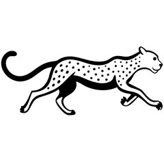 Fototapeta premium A vector silhouette of a running cheetah, 