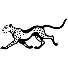 Fototapeta premium A vector silhouette of a running cheetah, 