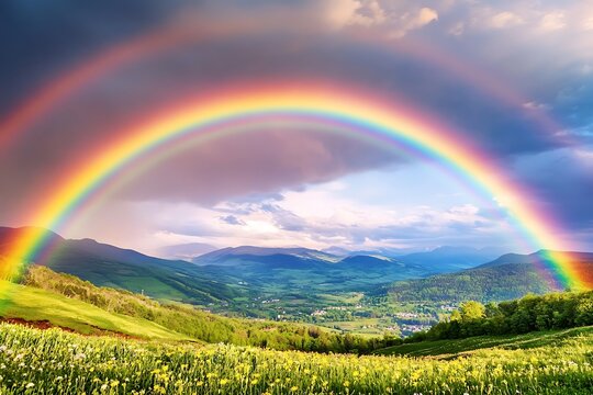 Wild’s aesthetic brilliance beams in a spellbinding and wondrous moment as a colorful rainbow gently sweeps over a plain with its hopeful signs and striking colors seizing senses  
