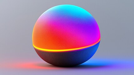 Abstract sphere, vibrant colors, studio lighting
