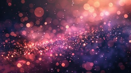 Abstract bokeh lights, dark background, colorful lights, festive effect