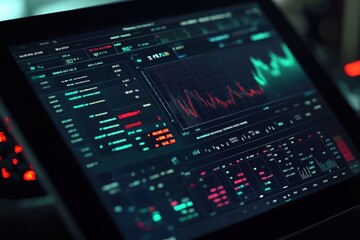 Stock market display on tablet computer
