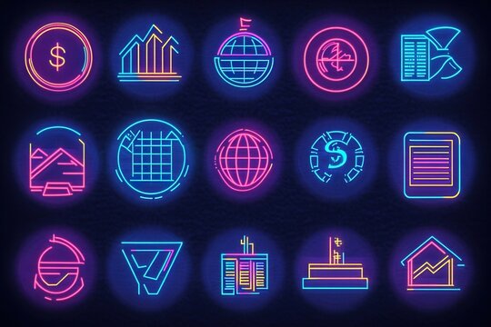 Stock Line Editable Icons set. Vector illustration in modern thin line style of finance related icons: currency exchange, trading, profit, shareholder, types of markets and charts.