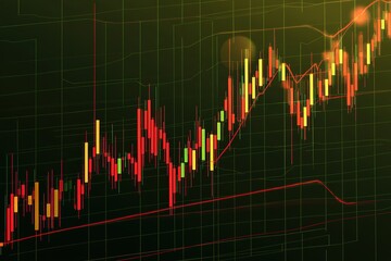 Stock market or forex trading graph. Chart in financial market vector illustration Abstract finance background.