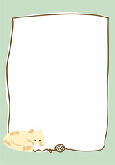 Cozy Sleeping Cat Letter Paper