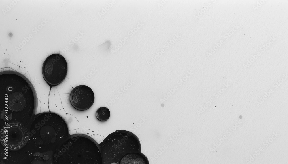 Poster fluid dynamics experiment laboratory abstract art white background close-up view scientific explorat