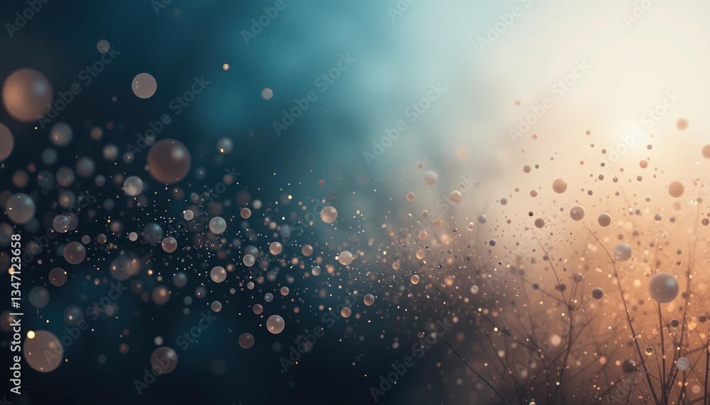 Aufkleber illuminating particles dancing in the air abstract visualization digital art ethereal environment cl