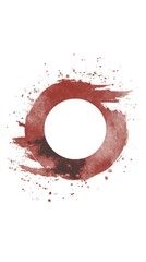Obraz premium Crimson circle with paint splash on white