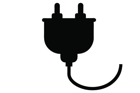 recommend clip art: Plug Electric Cable silhouette Wire Icon Vector, Plug Icon Vector Symbol Design Illustration