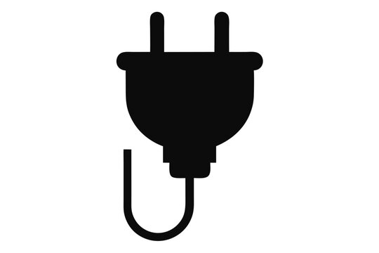 recommend clip art: Plug Electric Cable silhouette Wire Icon Vector, Plug Icon Vector Symbol Design Illustration
