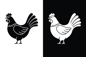 Hen icon vector on White Background ,Vector Art Illustration on white background.