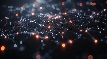 Fototapeta premium Dark Blue Purple Bokeh Lights Abstract Background