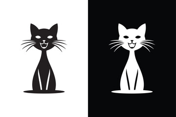 Cat icon vector on White Background ,Vector Art Illustration on white background.