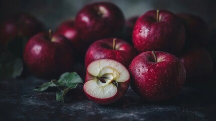 red and green apples