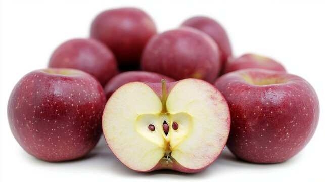 red apples on white background