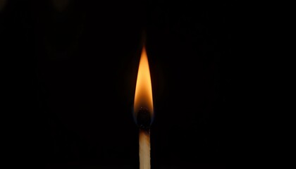 Burning matchstick illuminating the darkness - fleeting moment of light