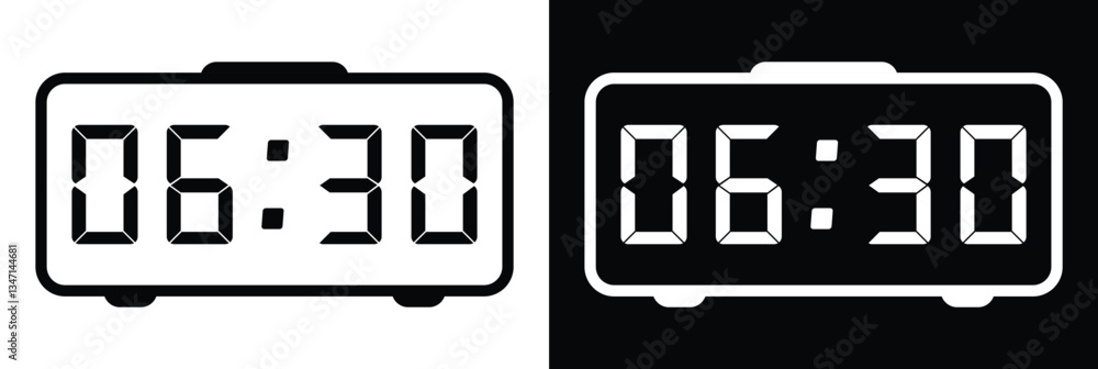 Poster digital clock icon set. vector time and clock icons set.circle arrow icon .horizontal set of analog 