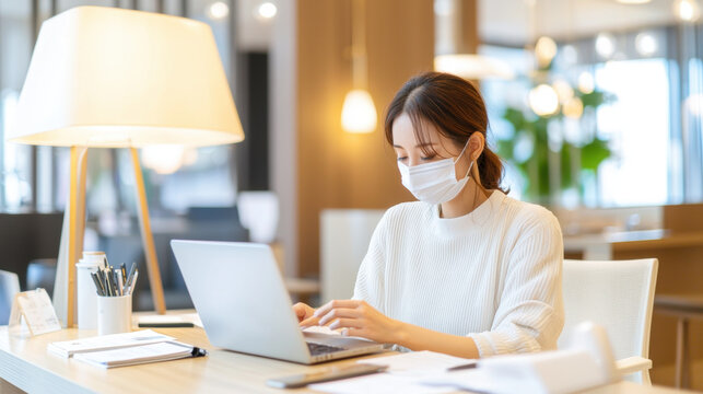 focused customer provides user feedback on laptop in modern office setting