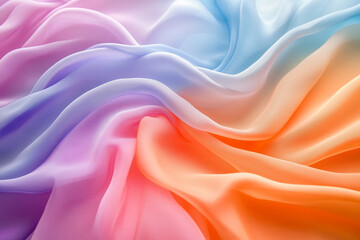 Obraz premium Colorful fabric drapes create a soft visual flow