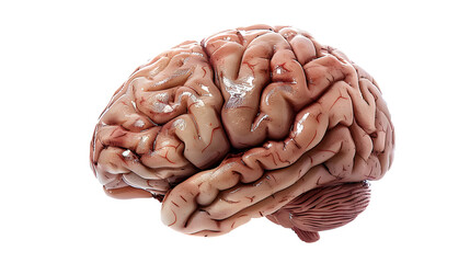 brain isolated on transparent background, detailed photo, png 