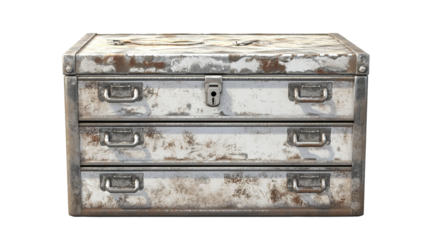 Rugged metal tool box for vehicle maintenance workshop storage solution industrial environment practical design