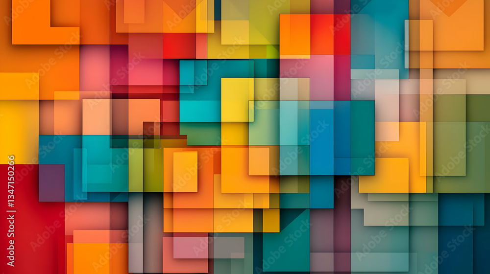 Poster abstract colorful geometric square pattern background