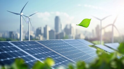 solar panels and wind turbines
