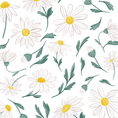 Vintage seamless floral pattern. Liberty style background of small pastel colorful flowers. Small flowers scattered over a white background. Stock vector for printing on surfaces. Abstract flowers.