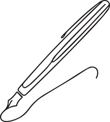 A Pen Continuous Line Art Drawing – Black Vector