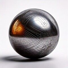 Metallic Black Sphere with Engraving