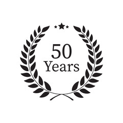 Obraz premium 50th Years Anniversary Logo, Golden Color, Vector Template Design element for birthday, invitation, wedding, jubilee and greeting card illustration. 